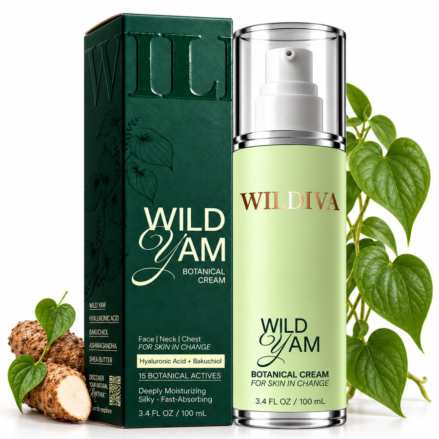 WILDIVA Wild Yam botanical cream, bottle and box